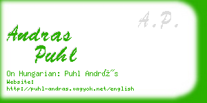 andras puhl business card